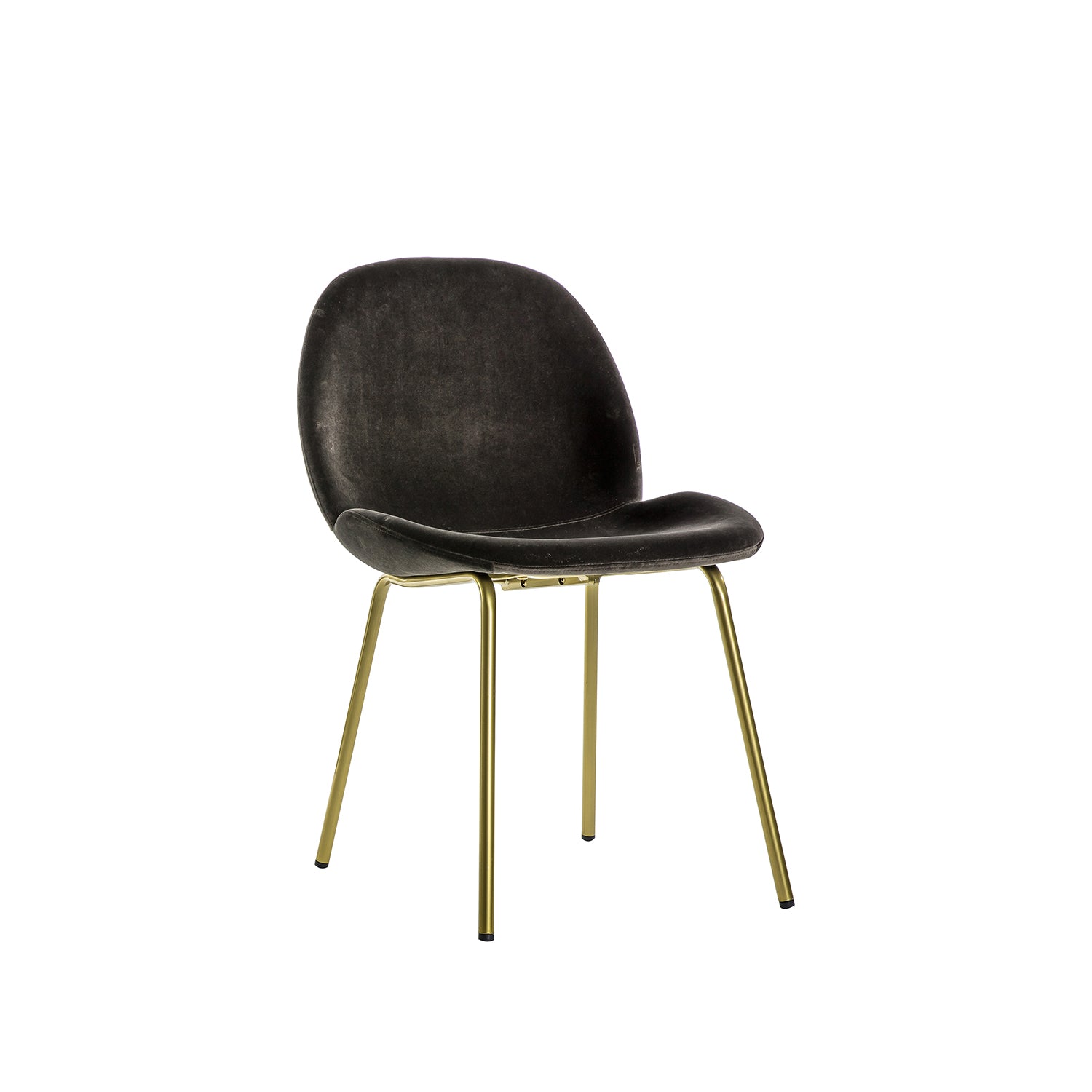 Levi Dining Chair - Brown Velvet & Brass