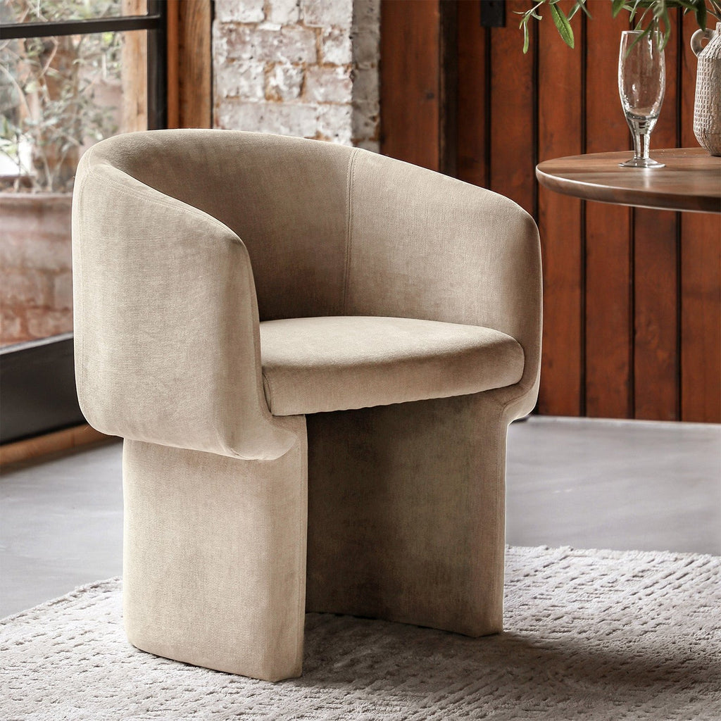 Elliot Dining Chair Cream Chenille