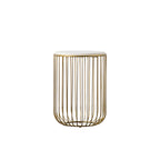 Zaya Side Table:- Gold / White
