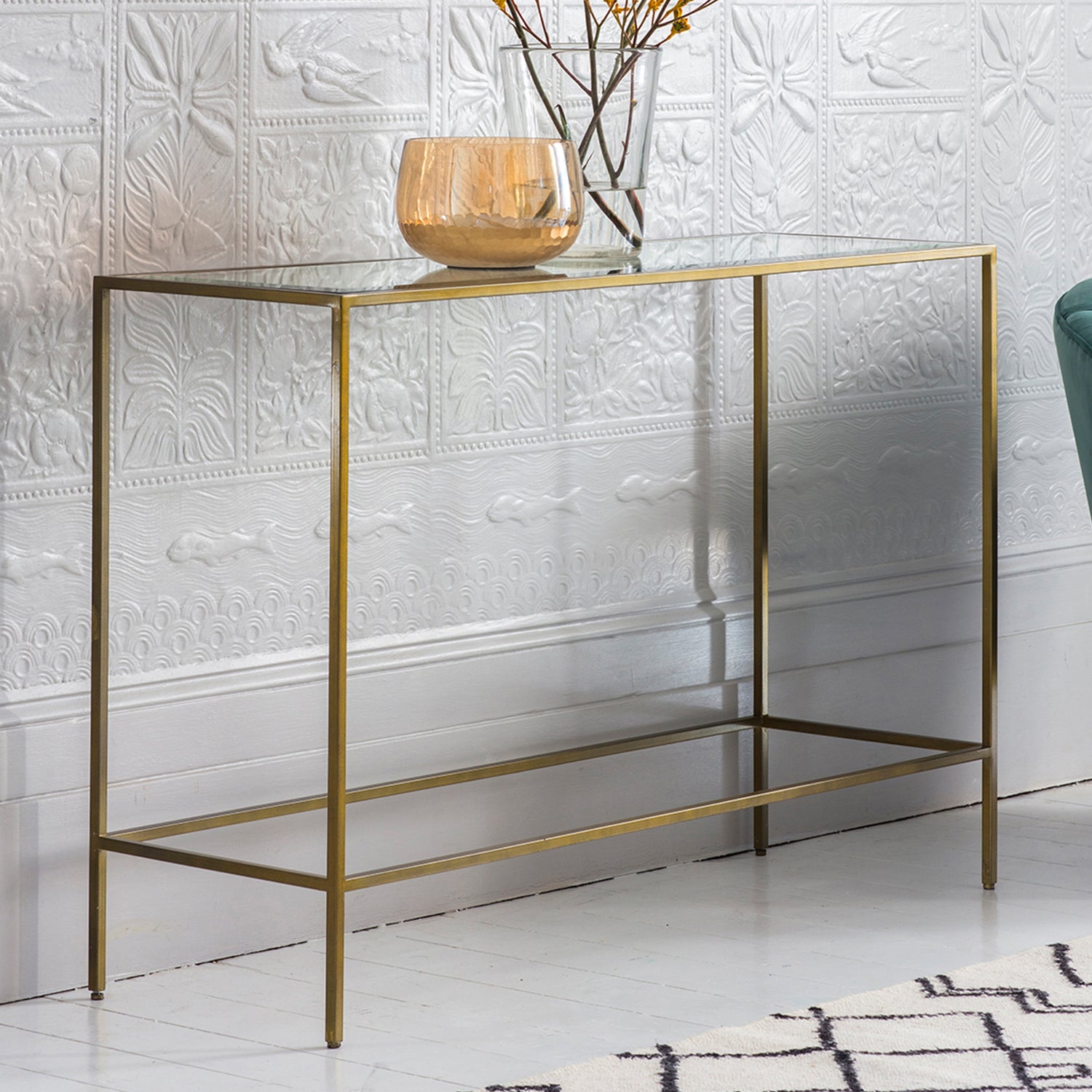 Ezra Console Table:- Bronze