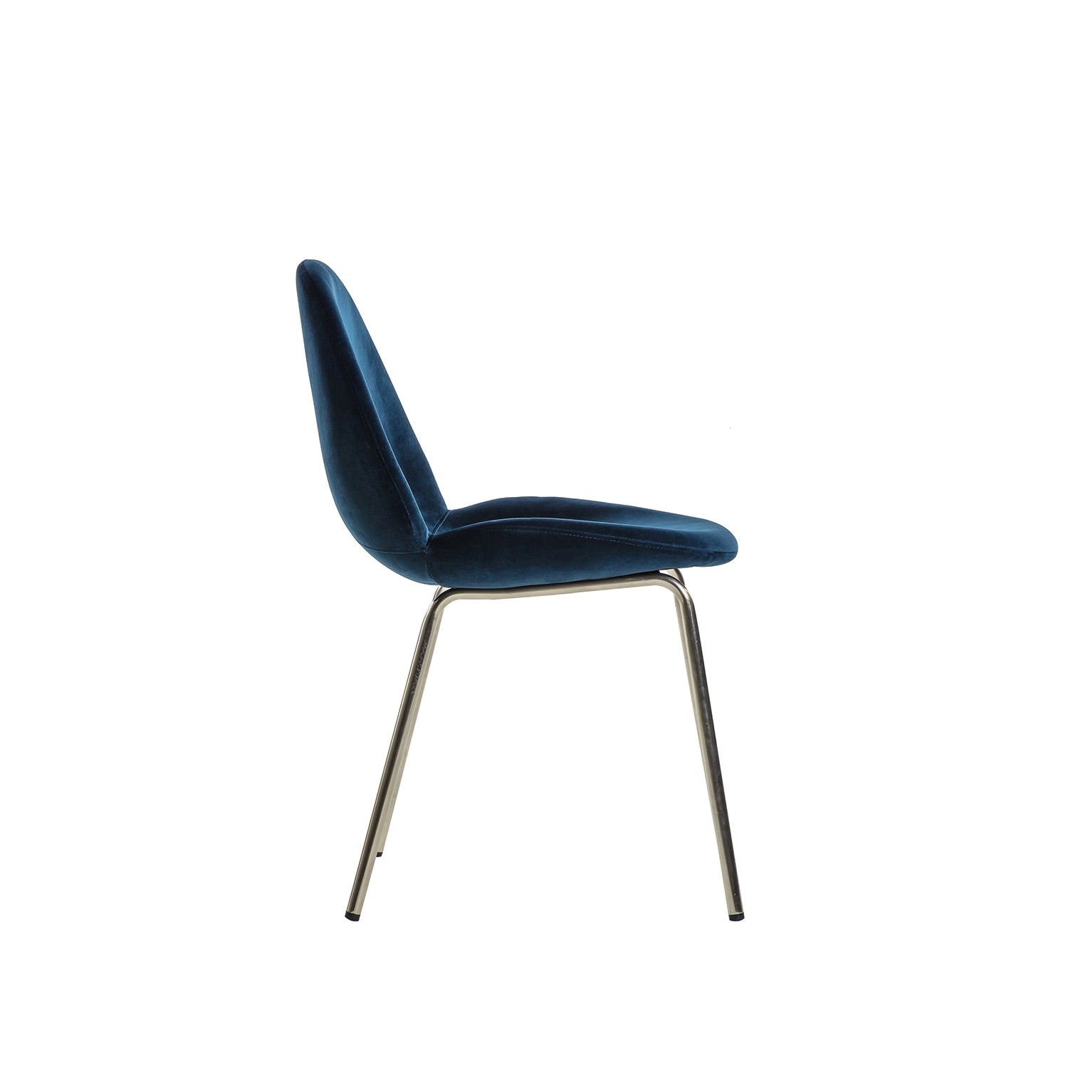 Levi Dining Chair - Navy Blue Velvet & Chrome