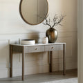 Zia 2 Drawer Console:- Grey Wash / White