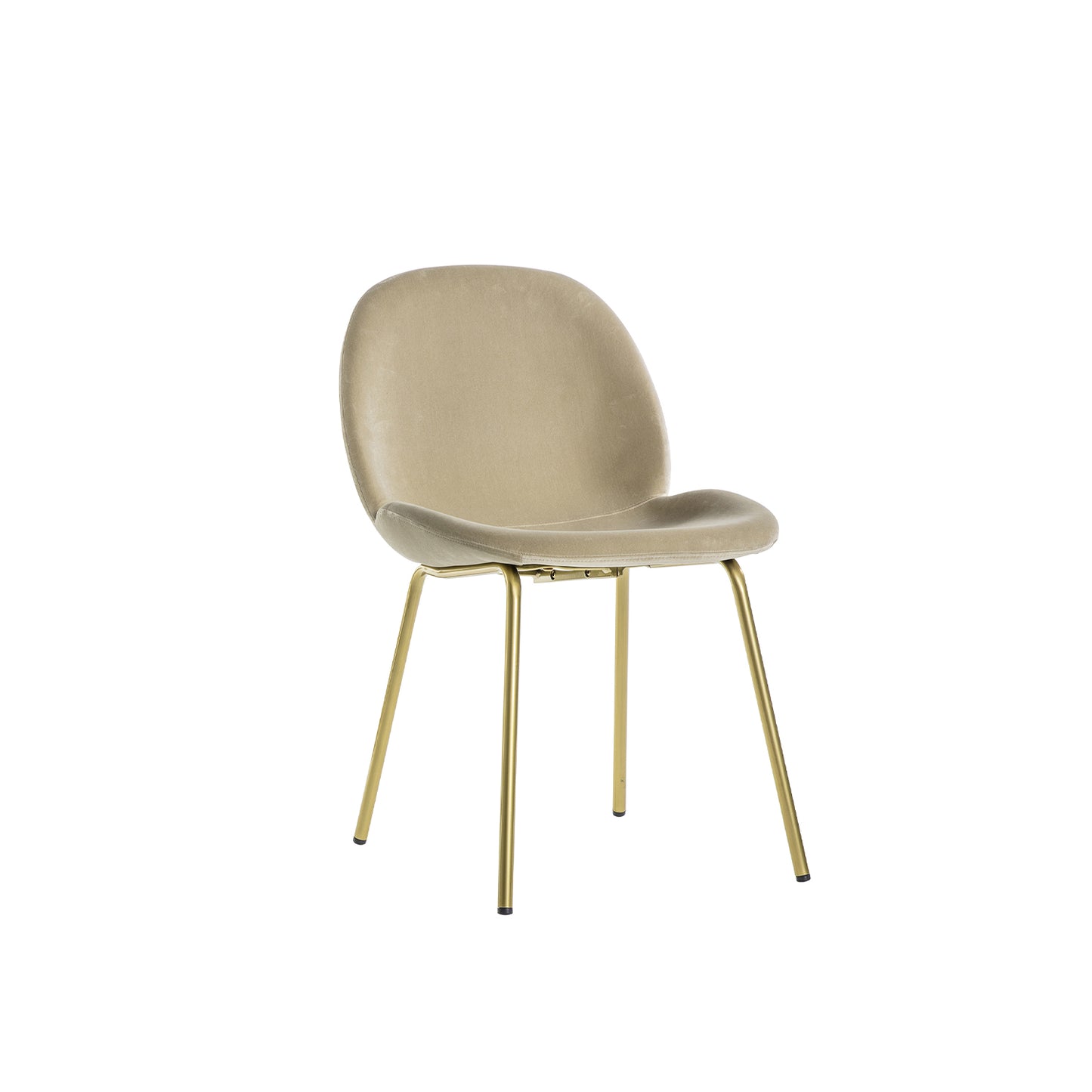 Levi Dining Chair - Cream Velvet & Brass