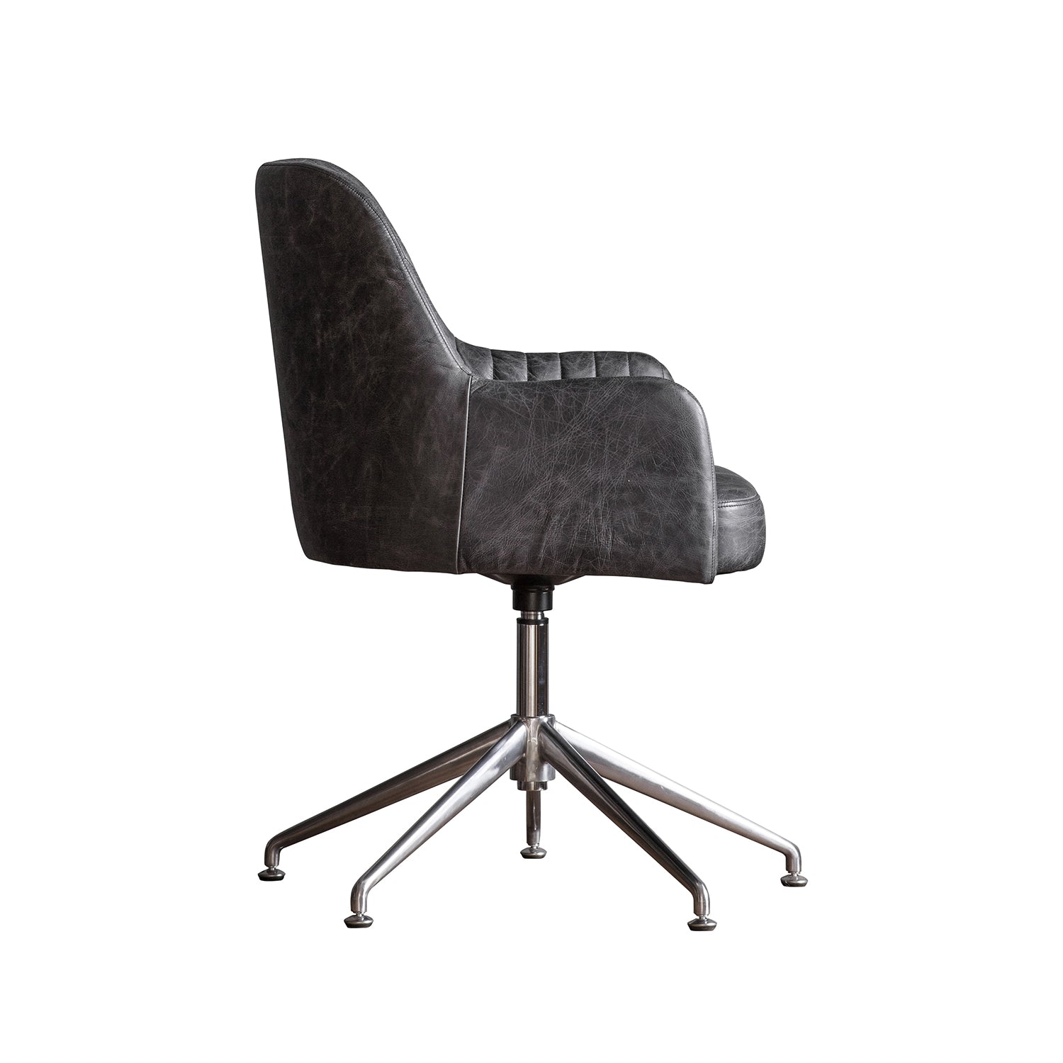 Presley Swivel Chair:- Antique Ebony / Silver