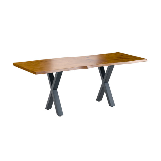 Hoxton Dining Table - With Russet Top & X Shaped Legs - 2m