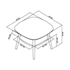 Scandi Oak Lamp Table With Shelf - Measurements