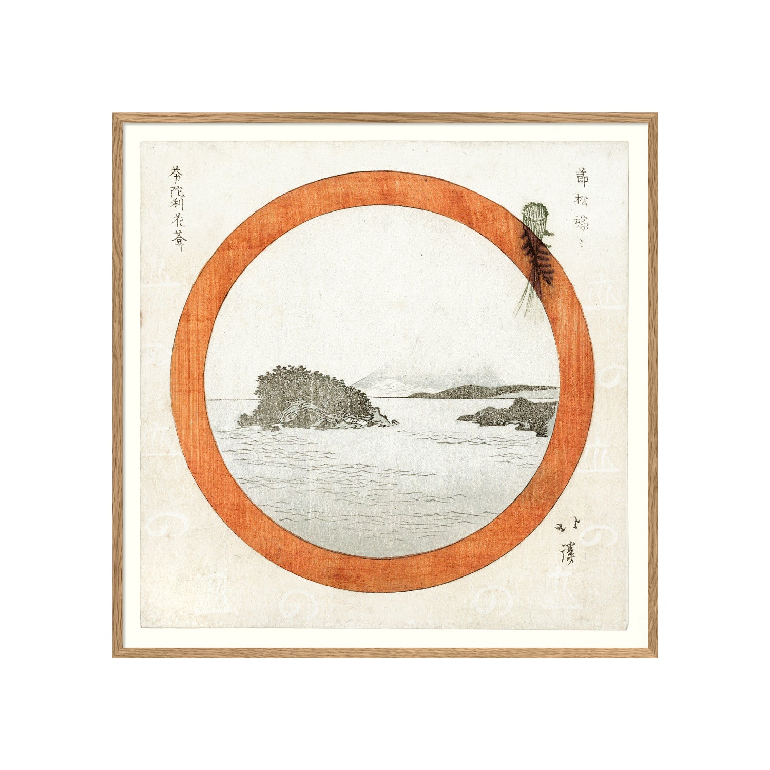 No. 4817 Red Circle - 61cm x 61cm with Oak Frame