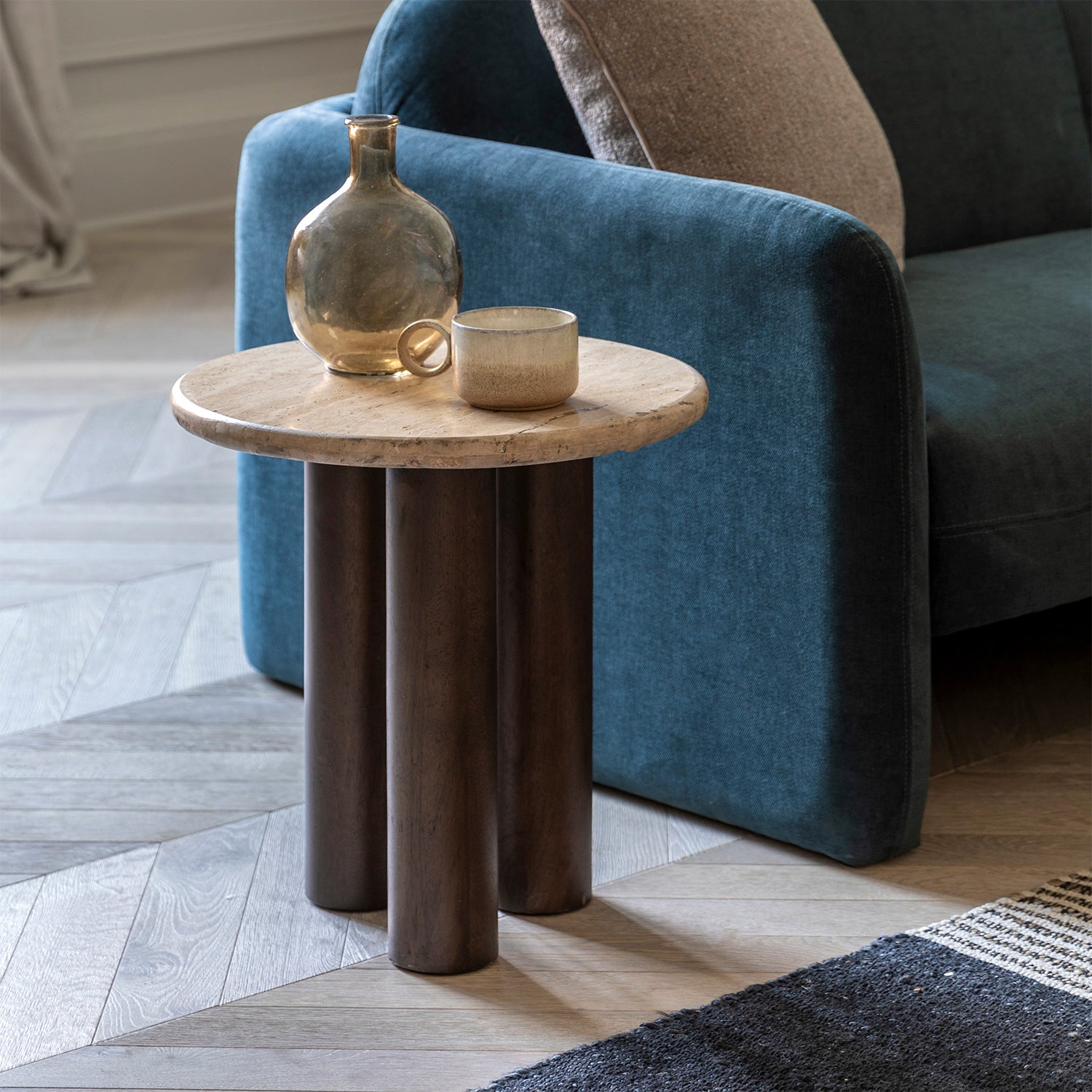 Quincy Side Table:- Dark Wood