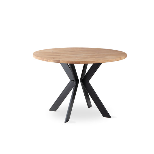 Elmhurst Oak Round Dining Table With Steel Base