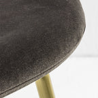 Levi Dining Chair - Brown Velvet & Brass