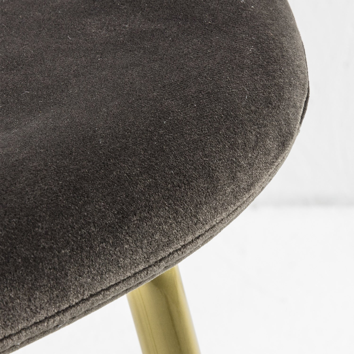 Levi Dining Chair - Brown Velvet & Brass