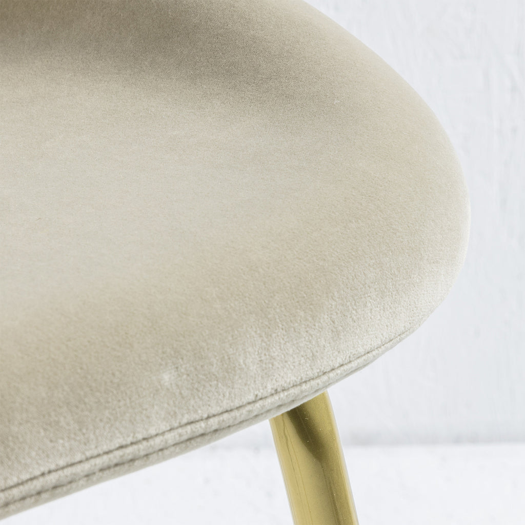 Levi Dining Chair - Cream Velvet & Brass