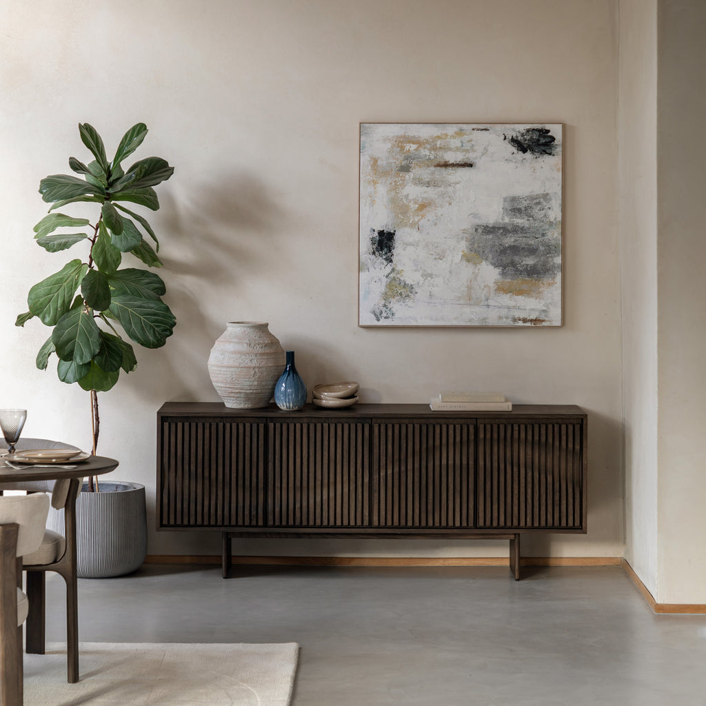 Wave 4 Door Sideboard Cabinet – Elegant Modern Home Storage ...