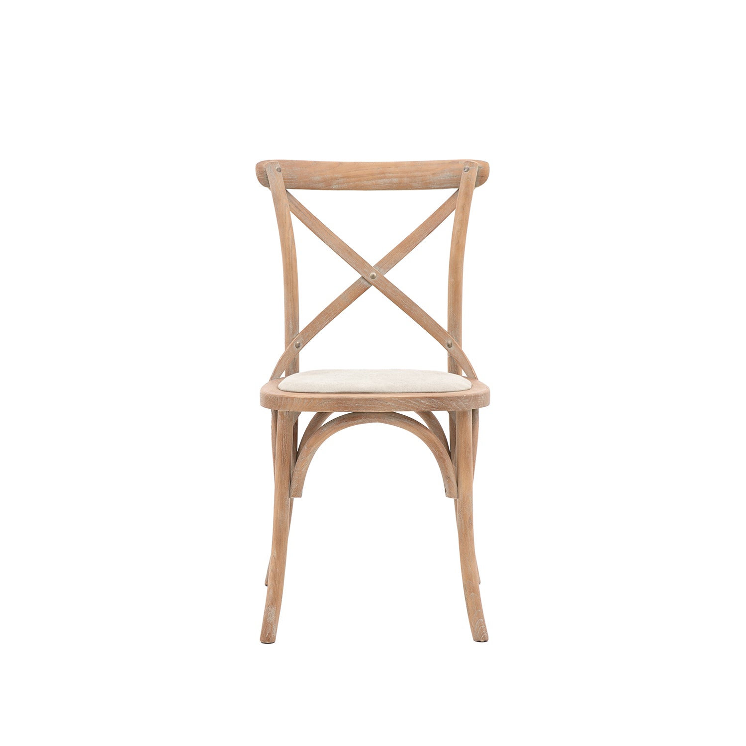 Cafe Chair Washed Oak Linen - Set Of 2