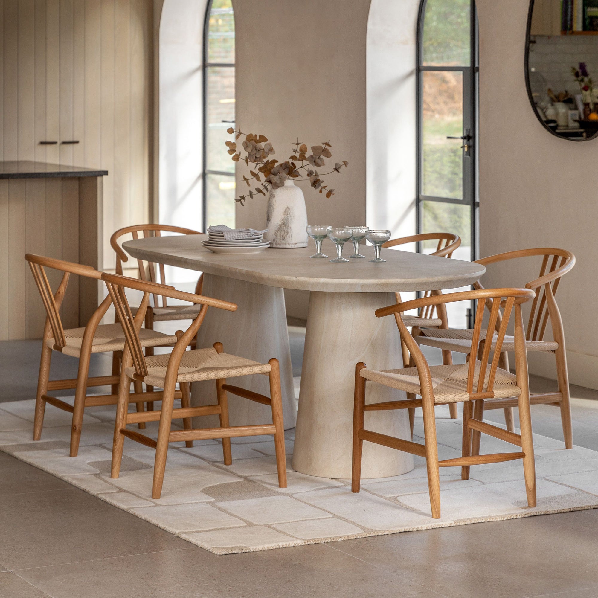 Bowery Dining Table - Travertine Style