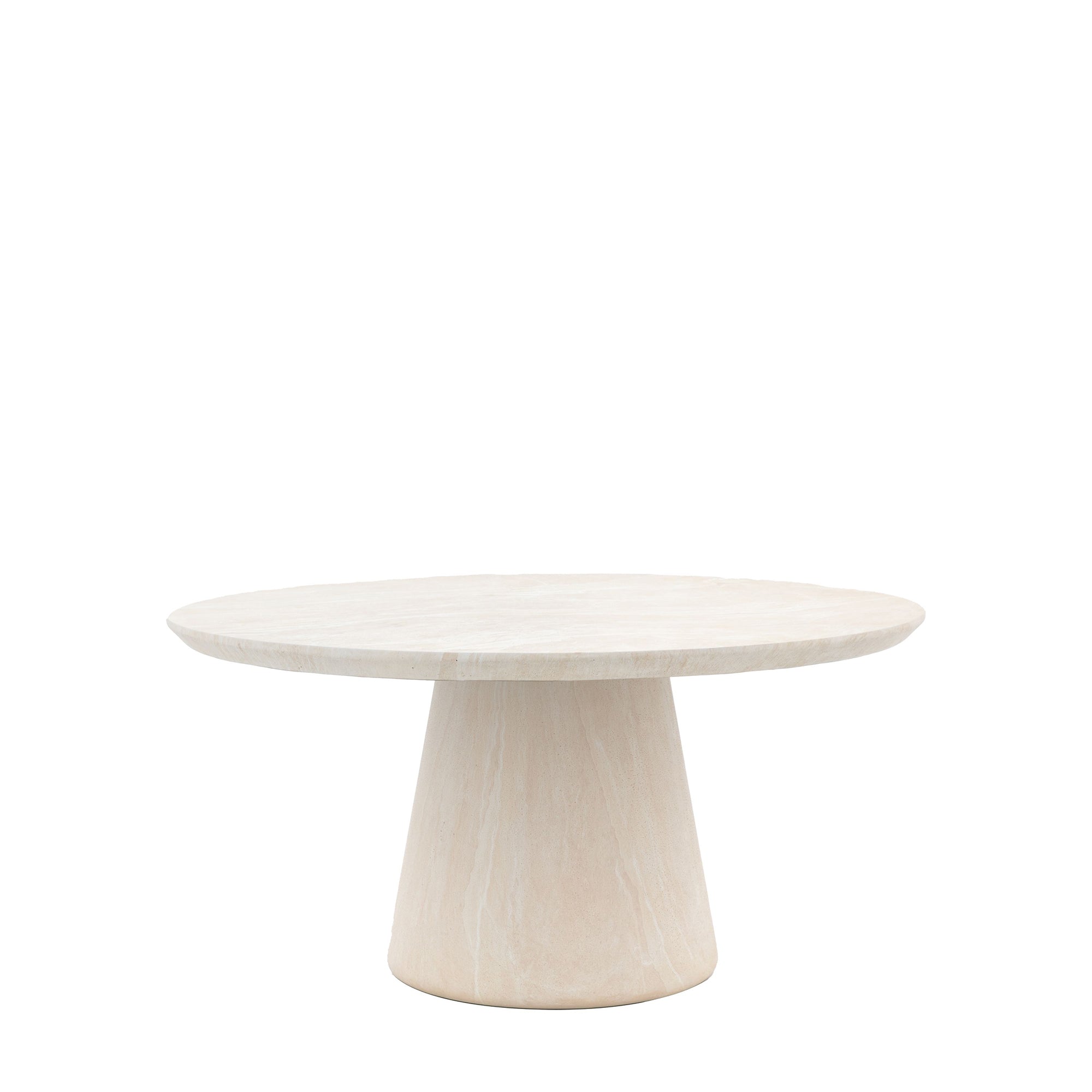 Bowery Round Dining Table - Travertine Style