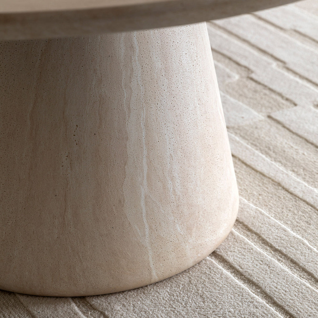 Bowery Round Dining Table - Travertine Style