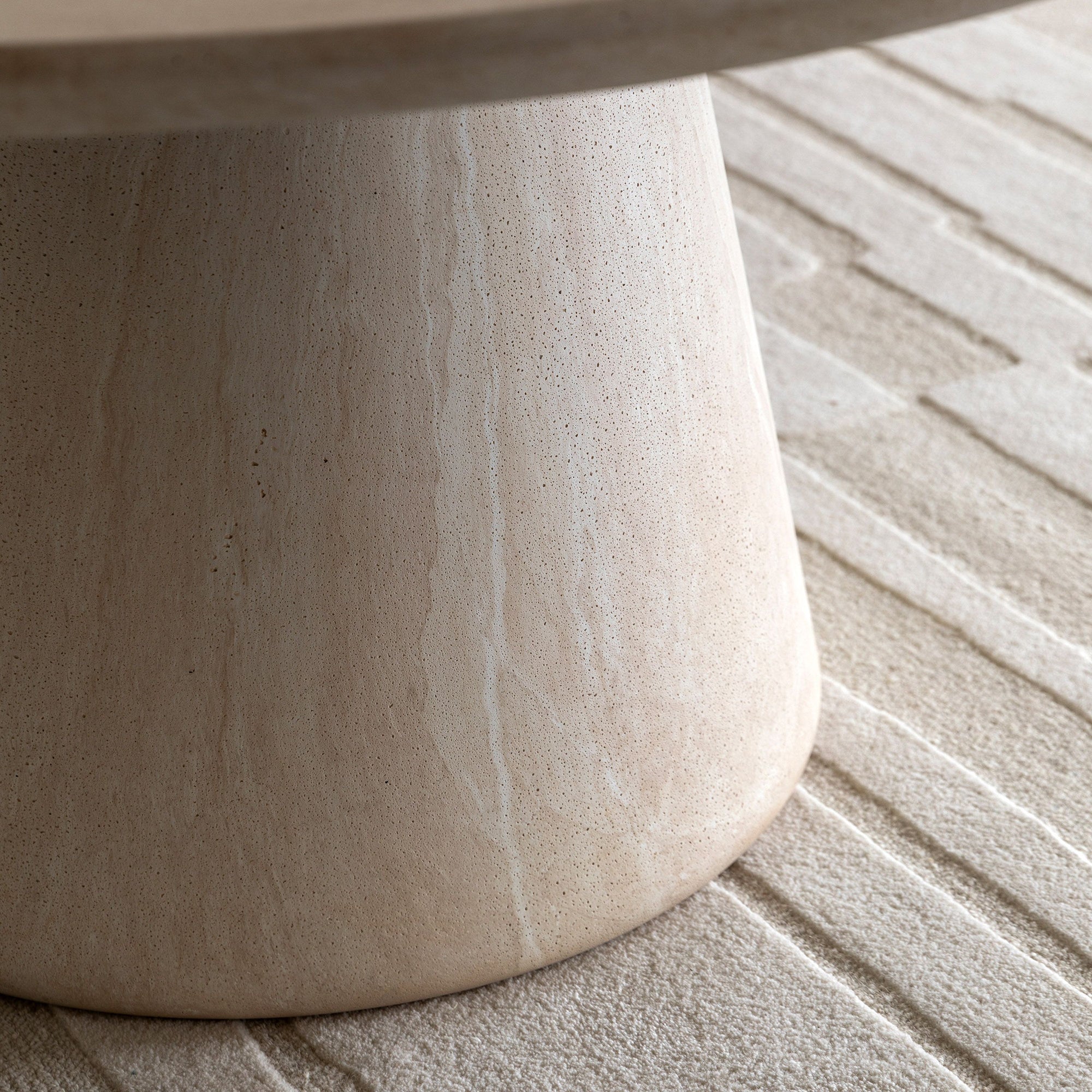 Bowery Round Dining Table - Travertine Style
