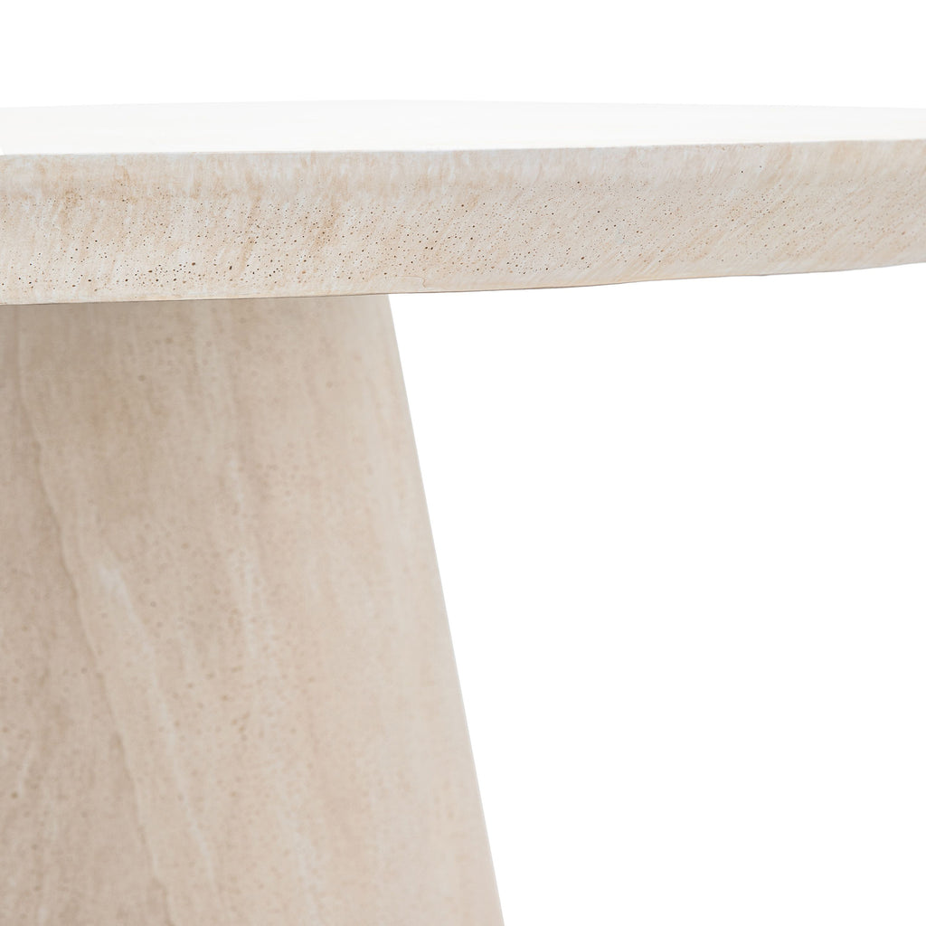 Bowery Round Dining Table - Travertine Style