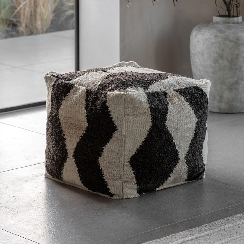 Black & White Pouffe - Square