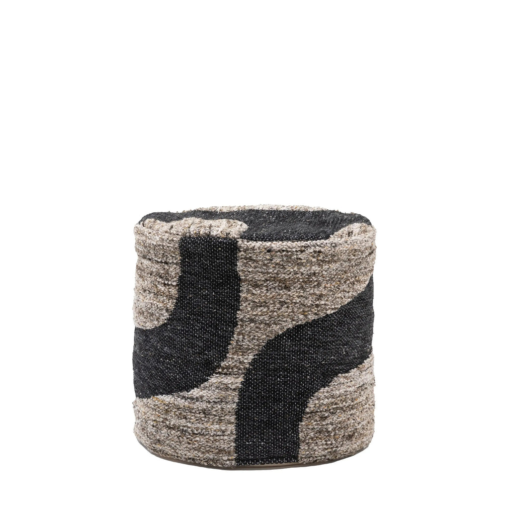 Navy Drum Pouffe - Round
