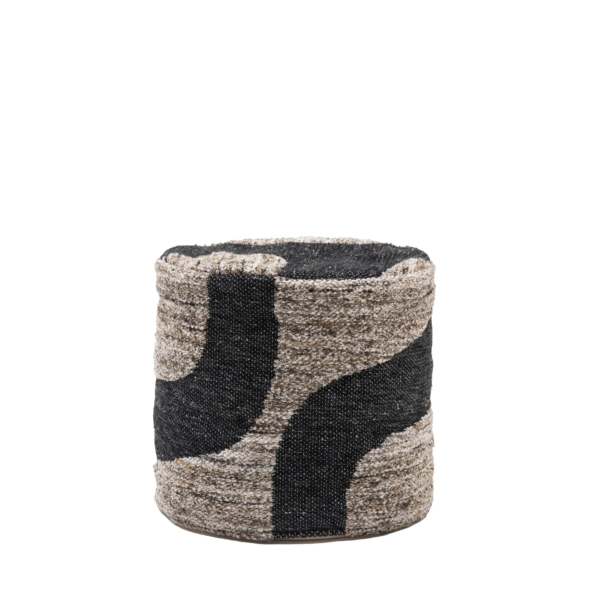 Navy Drum Pouffe - Round