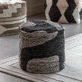 Navy Drum Pouffe - Round