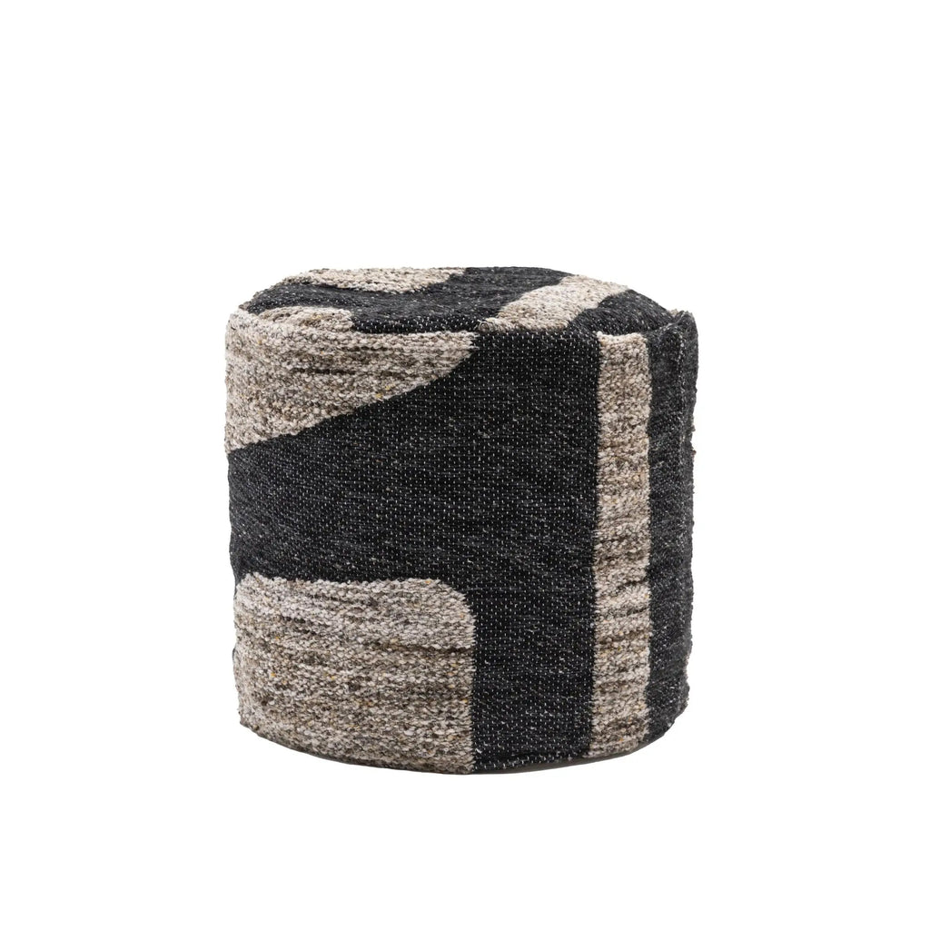 Navy Drum Pouffe - Round