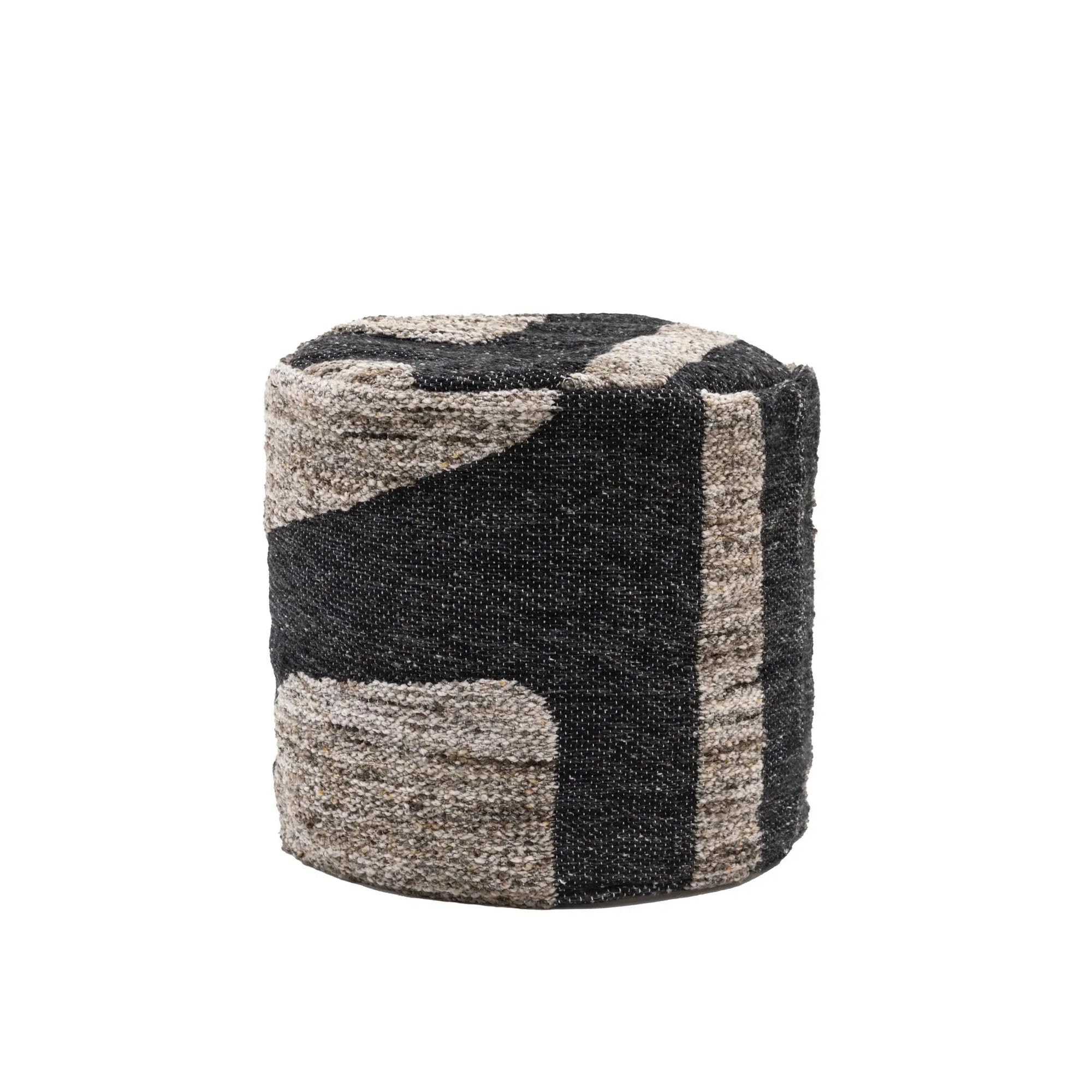 Navy Drum Pouffe - Round