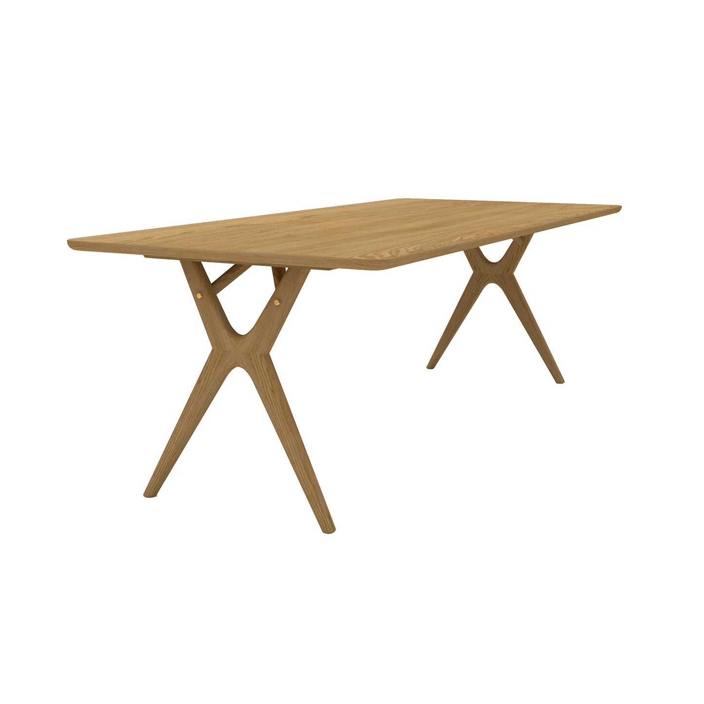 Rose Hill Oak Dining Table With Rounded Corners With Brass - 280cm Extending