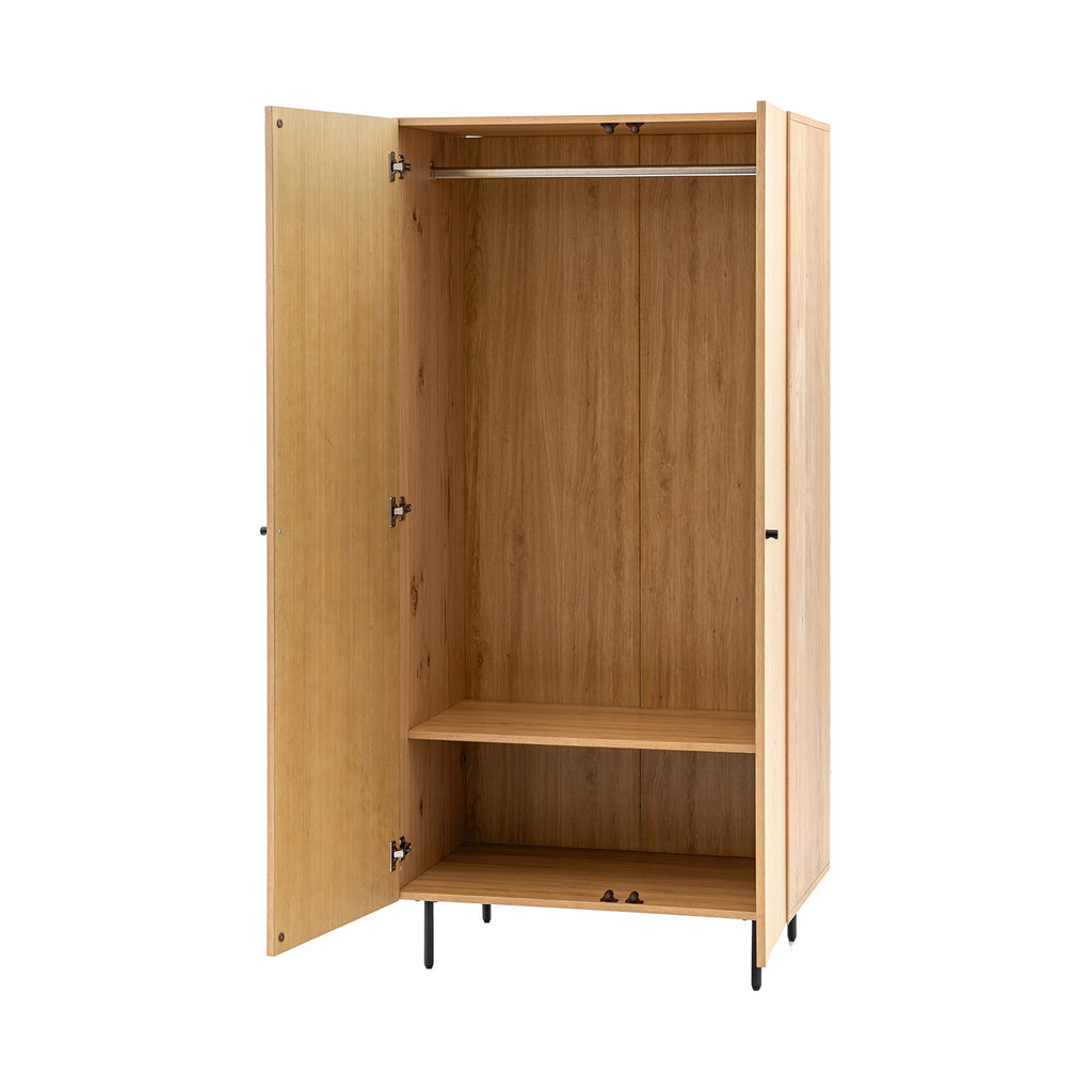 Ansel 2 Door Wardrobe - Natural