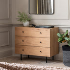 Ansel 3 Drawer Chest:- Natural