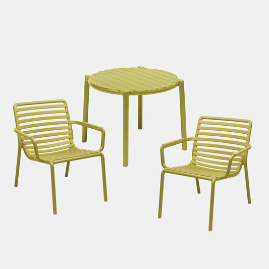 Dining Set - Doga Garden Table & x2 Doga Relax Chairs - Pear