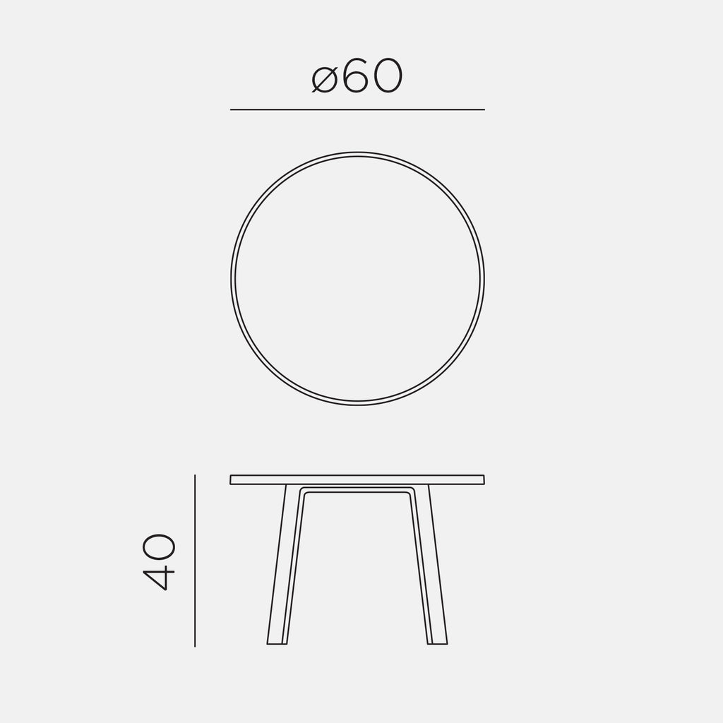 Measurement diagram of Maximo Tavolino 60 - Maxi Table dimensions Ø60 and height 40 