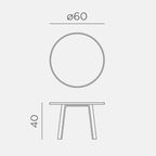 Measurement diagram of Maximo Tavolino 60 - Maxi Table dimensions Ø60 and height 40 