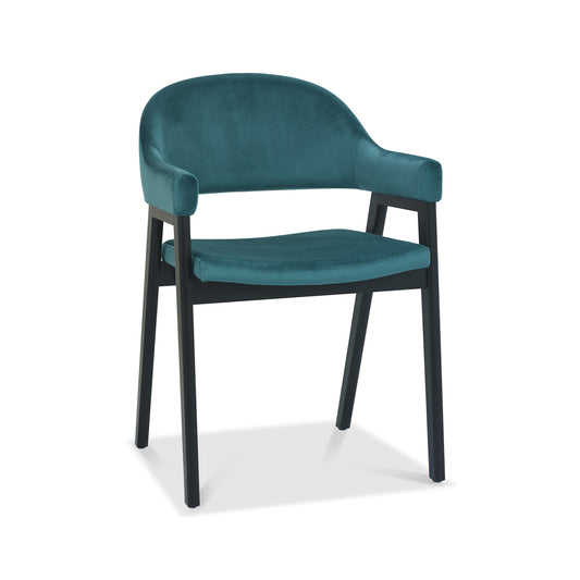 Dallas Peppercorn Dining Chair - Azure Velvet