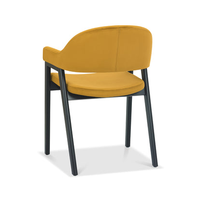 Islington Peppercorn Dining Chair - Dark Mustard Velvet