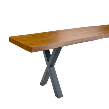 Hoxton Dining Bench - With Russet Top & X Shaped Legs - 2m
