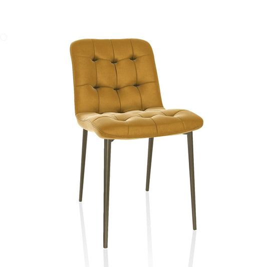 Kuga Chair Supreme Velvet By Bontempi Casa - Curry + Aged Brass Frame