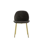 Levi Dining Chair - Brown Velvet & Brass