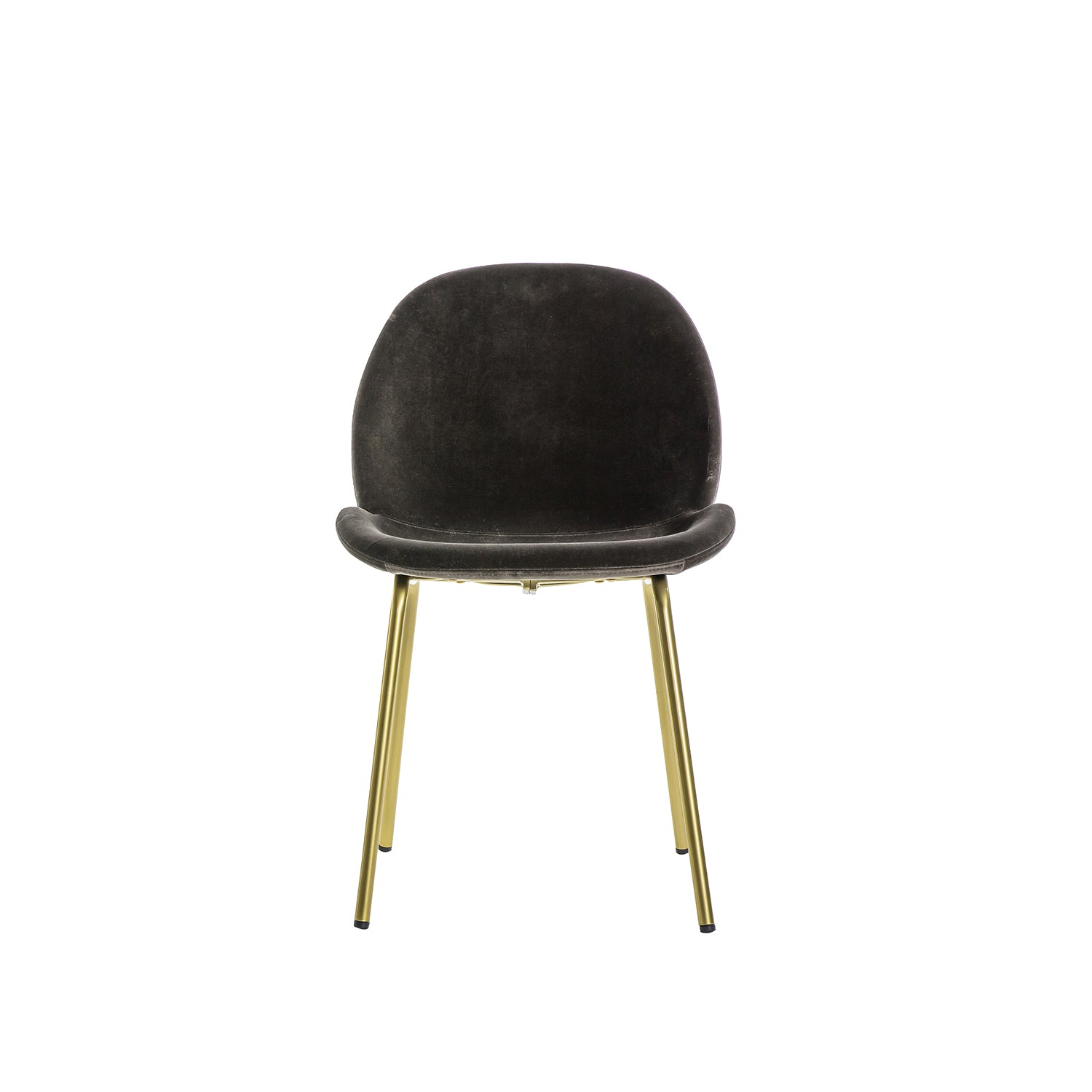 Levi Dining Chair - Brown Velvet & Brass