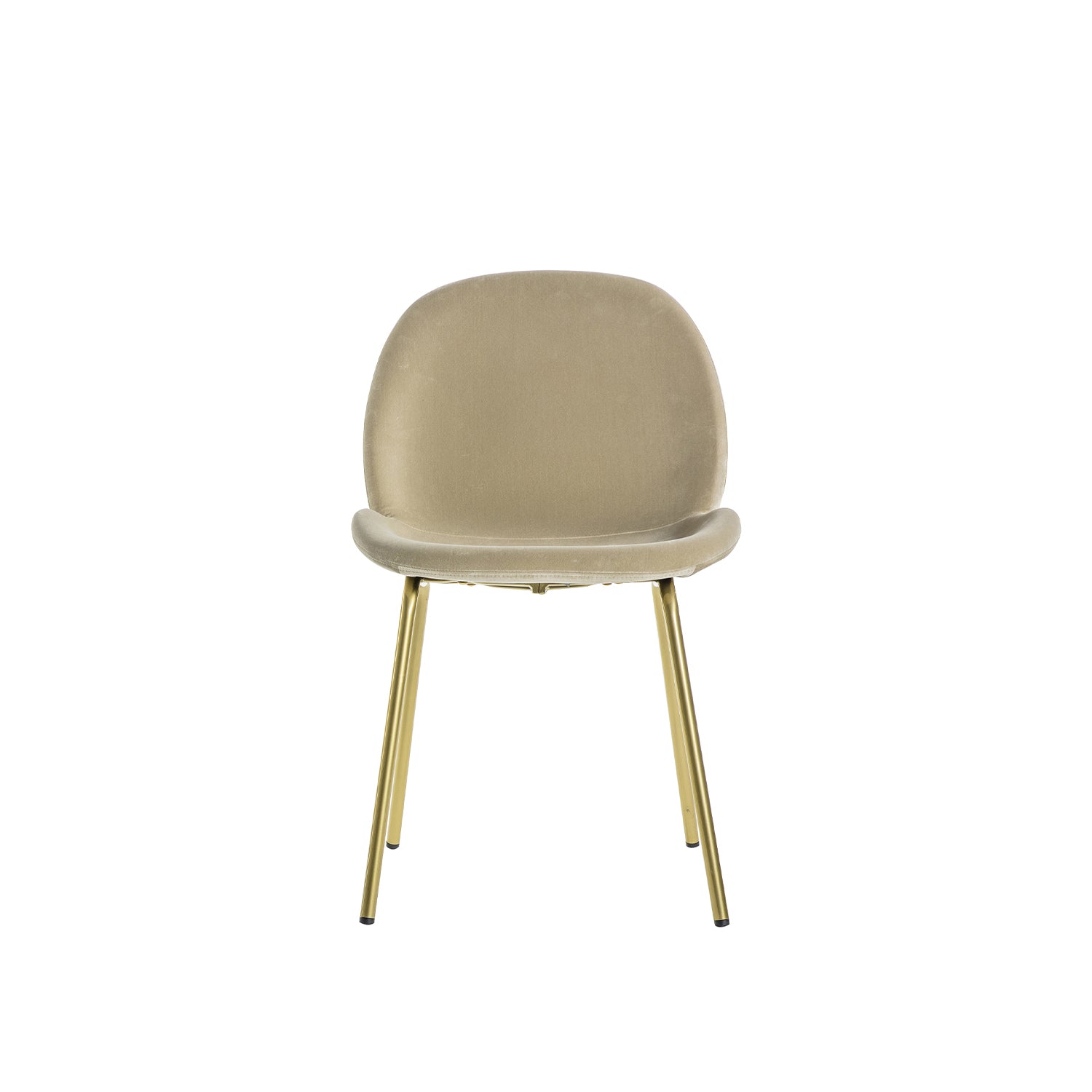 Levi Dining Chair - Cream Velvet & Brass