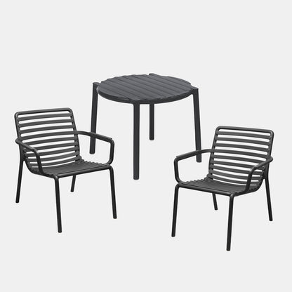 Dining Set - Doga Garden Table & x2 Doga Relax Chairs - Anthracite
