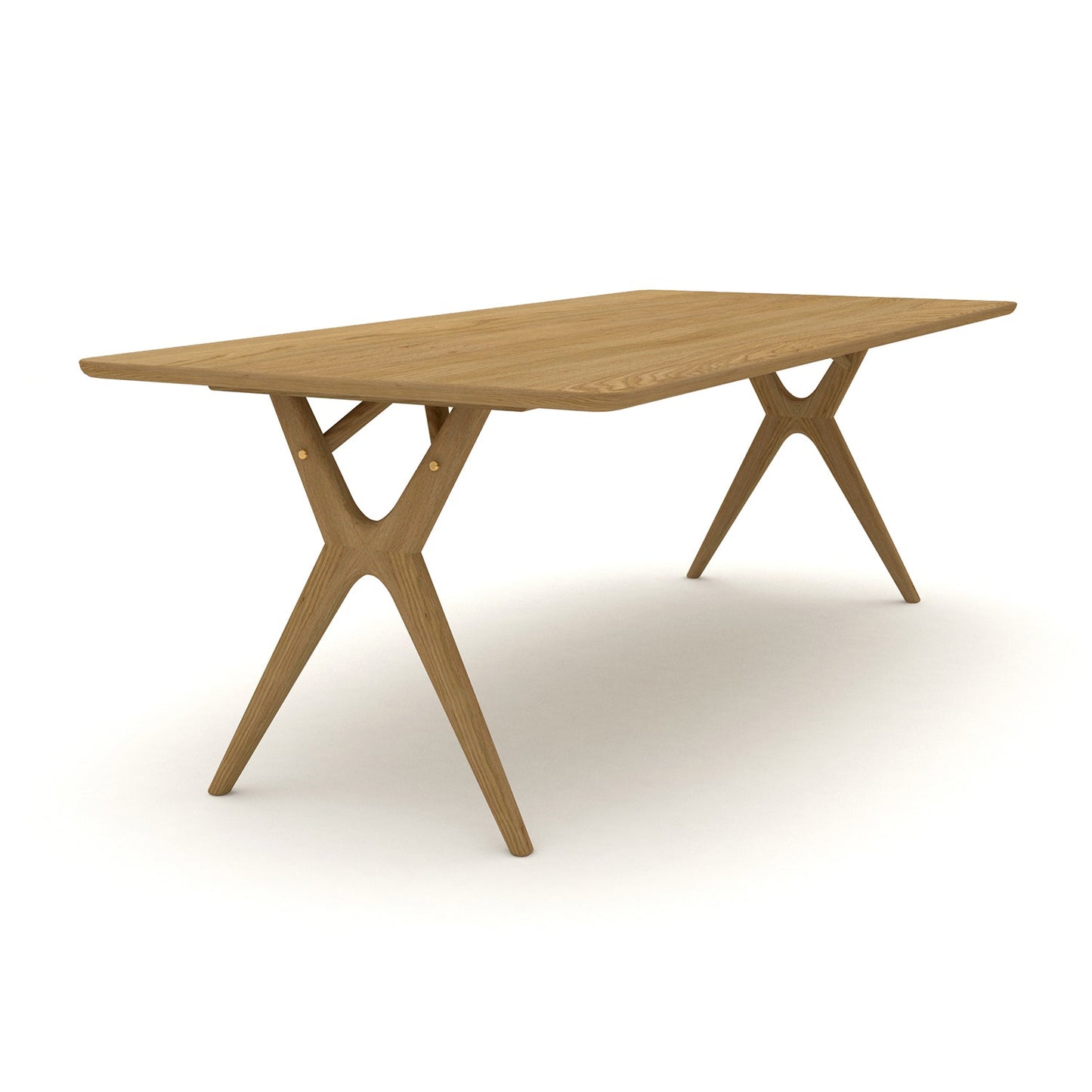 Rose Hill Oak Dining Table With Rounded Corners With Brass - 220cm Extending