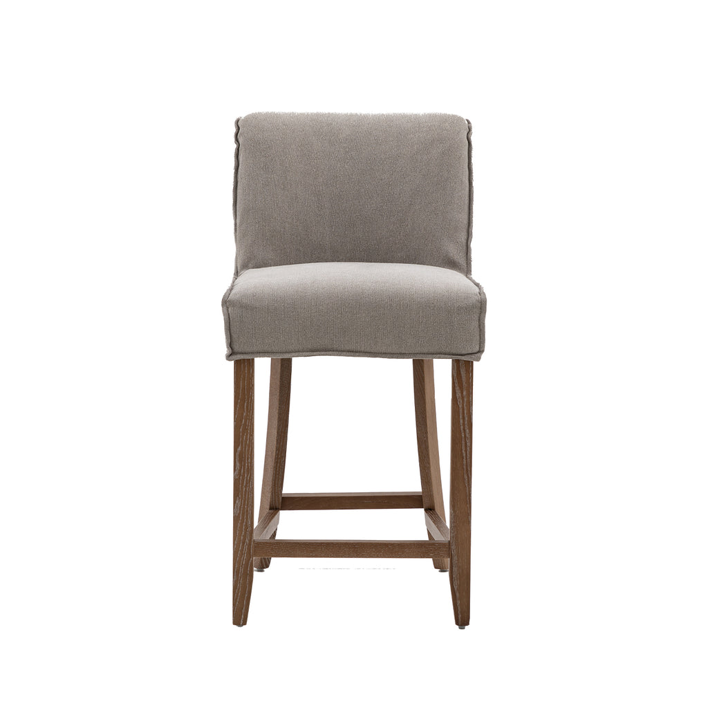 Harris Bar Stool:- Grey Linen Taupe, Set of 2