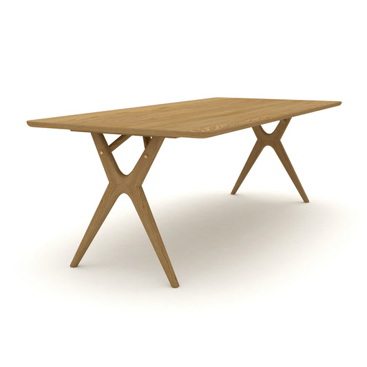 Rose Hill Oak Dining Table With Rounded Corners With Brass - 180cm Extending