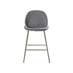 Levi Barstool - Light Grey Velvet & Chrome
