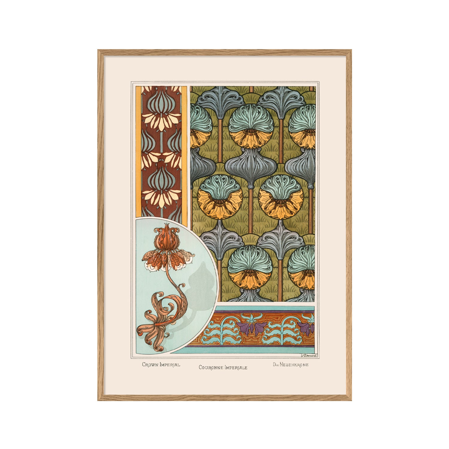 No. 7604 Crown Imperial - 50cm x 70cm with Oak Frame