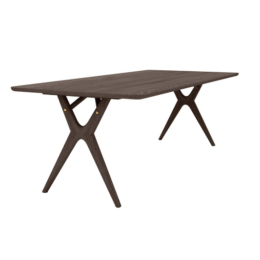 Rose Hill Ash Dining Table With Rounded Corners With Brass - 180cm Extending