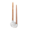 Haydn Stoneware Candle Holder - White